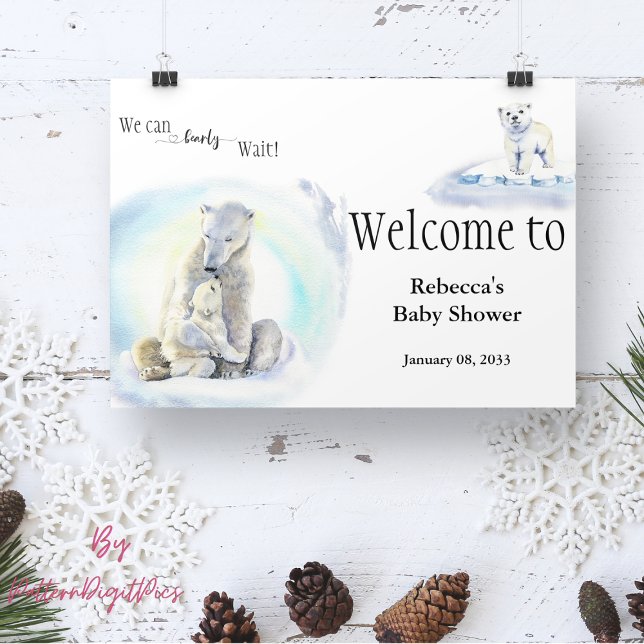 Polar Bear Winter Baby Shower Welcome Banner (Creator Uploaded)