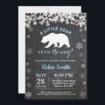 Polar Bear Winter Boy Baby Shower Chalkboard Invitation<br><div class="desc">Polar Bear Winter Boy Baby Shower Invitation. White Snowflake. Boy Baby Shower Invitation. Winter Holiday Baby Shower Invite. Chalkboard Background. Black and White. For further customization,  please click the "Customize it" button and use our design tool to modify this template.</div>