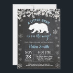 Polar Bear Winter Boy Baby Shower Chalkboard Invitation<br><div class="desc">Polar Bear Winter Boy Baby Shower Invitation. White Snowflake. Boy Baby Shower Invitation. Winter Holiday Baby Shower Invite. Chalkboard Background. Black and White. For further customization,  please click the "Customize it" button and use our design tool to modify this template.</div>