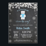 Polar Bear Winter Boy Baby Shower Chalkboard Invitation<br><div class="desc">Polar Bear Winter Boy Baby Shower Invitation. White Snowflake. Boy Baby Shower Invitation. Winter Holiday Baby Shower Invite. Chalkboard Background. Black and White. For further customization,  please click the "Customize it" button and use our design tool to modify this template.</div>