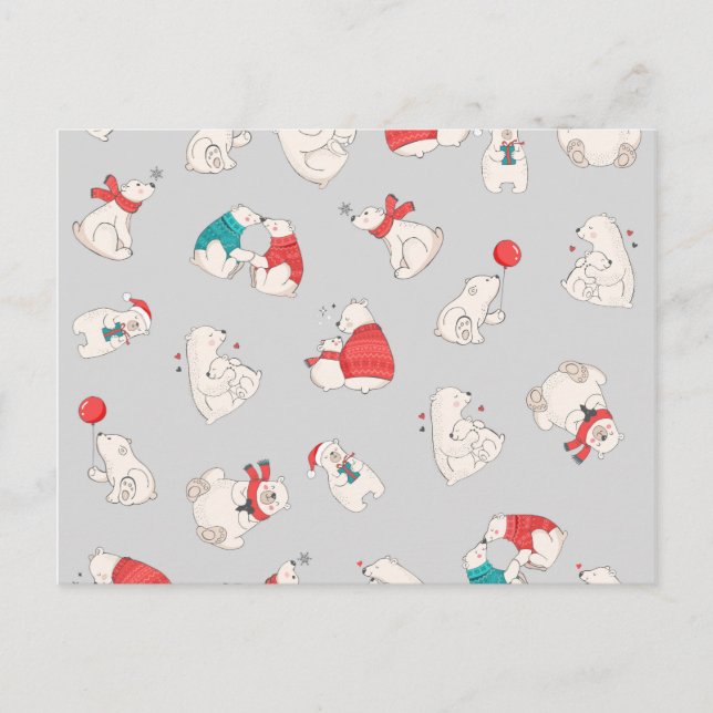 Polar Bear Winter Christmas Holiday Illustrations (Front)