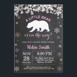 Polar Bear Winter Girl Baby Shower Chalkboard Invitation<br><div class="desc">Polar Bear Winter Girl Baby Shower Invitation. White Snowflake. Girl Baby Shower Invitation. Winter Holiday Baby Shower Invite. Chalkboard Background. Black and White. For further customization,  please click the "Customize it" button and use our design tool to modify this template.</div>
