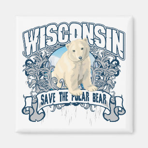 Polar Bear Wisconsin Magnet