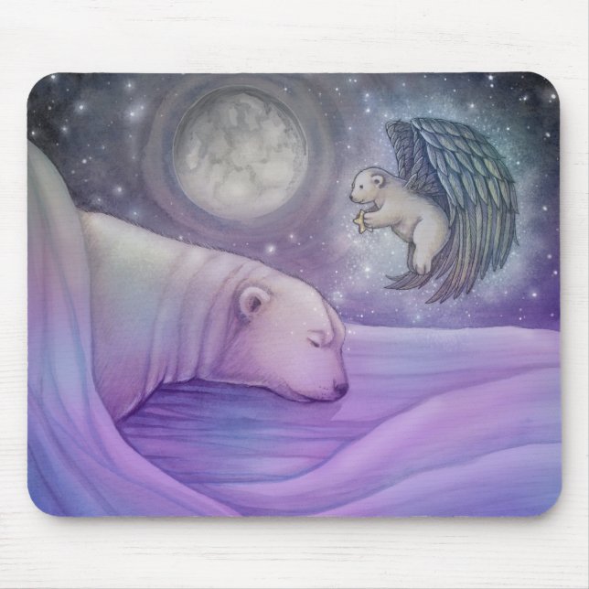 Polar Bear with Angel Mousepad (Front)