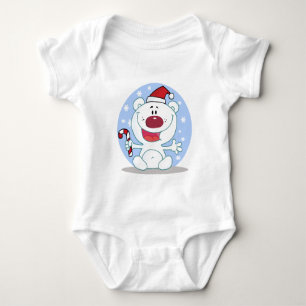 Polar  Bear With Candy Cane Holiday Tshirts