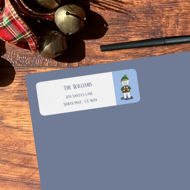 Polar Bear with Gifts Holiday Return Address Label (Creator Uploaded)