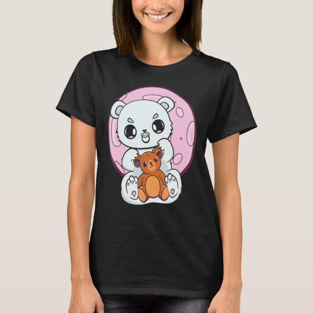 Polar Bear With Soother And Teddy Bear T-Shirt (Front)