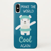 Polar bear with swim ring climate change