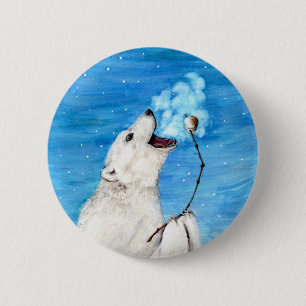 Polar Bear with Toasted Marshmallow 2 Inch Round Button