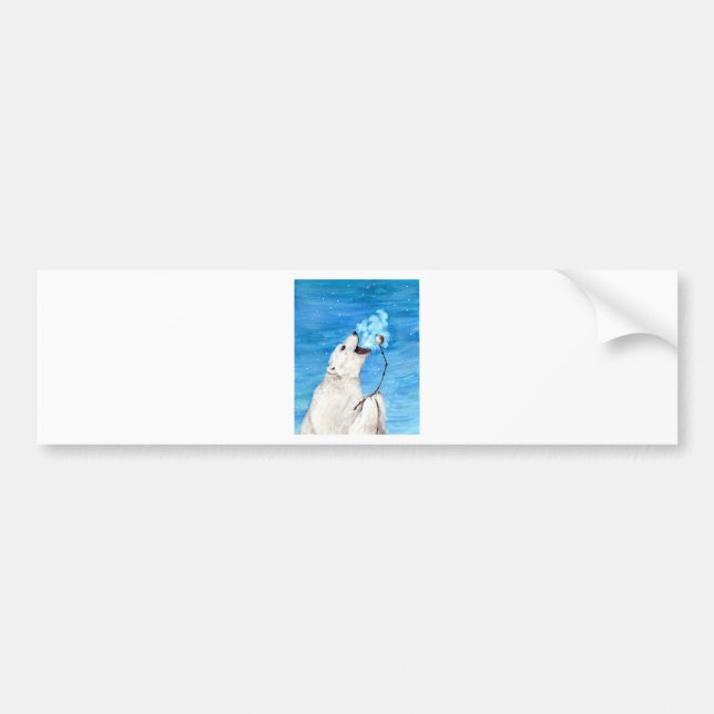 Polar Bear with Toasted Marshmallow Bumper Sticker (Front)