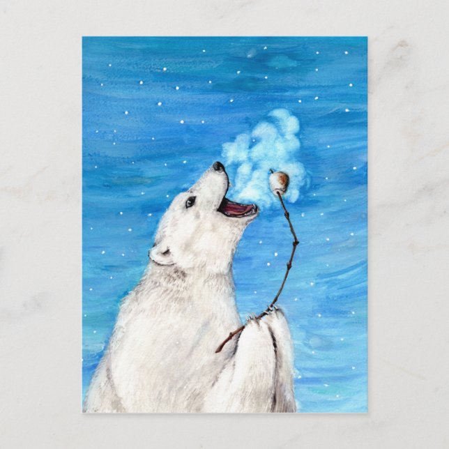 Polar Bear with Toasted Marshmallow Postcard (Front)