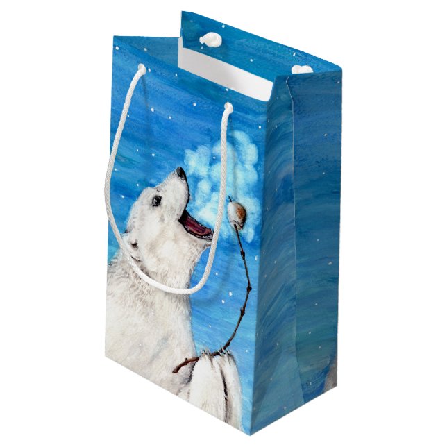 Polar Bear with Toasted Marshmallow Small Gift Bag (Back Angled)