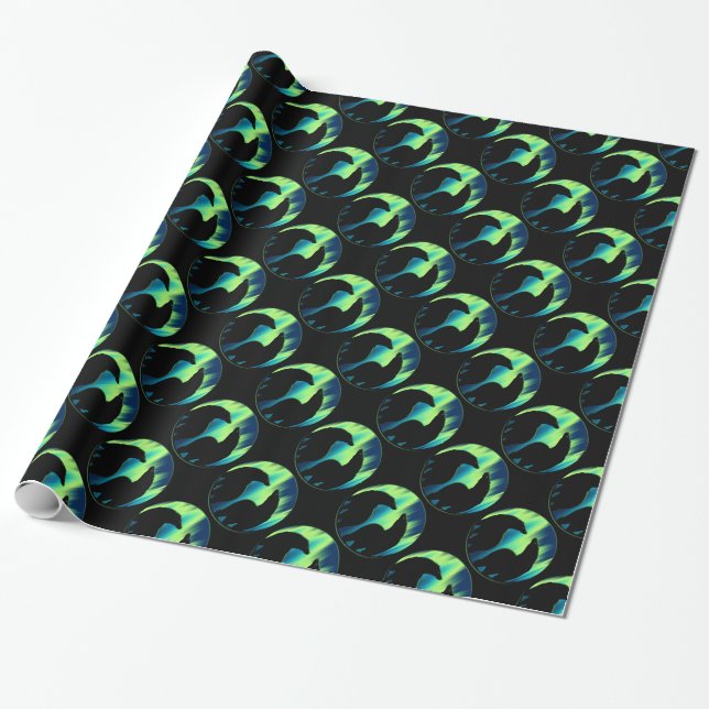 Polar Bear Wrapping Paper Tribal Art Gift Paper (Unrolled)