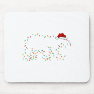 Polar Bear Xmas Lighting Santa Hat Polar Bear Chri Mouse Pad