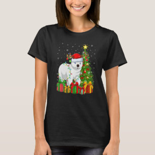 Polar Bear Xmas Lights Santa Polar Bear Christmas T-Shirt