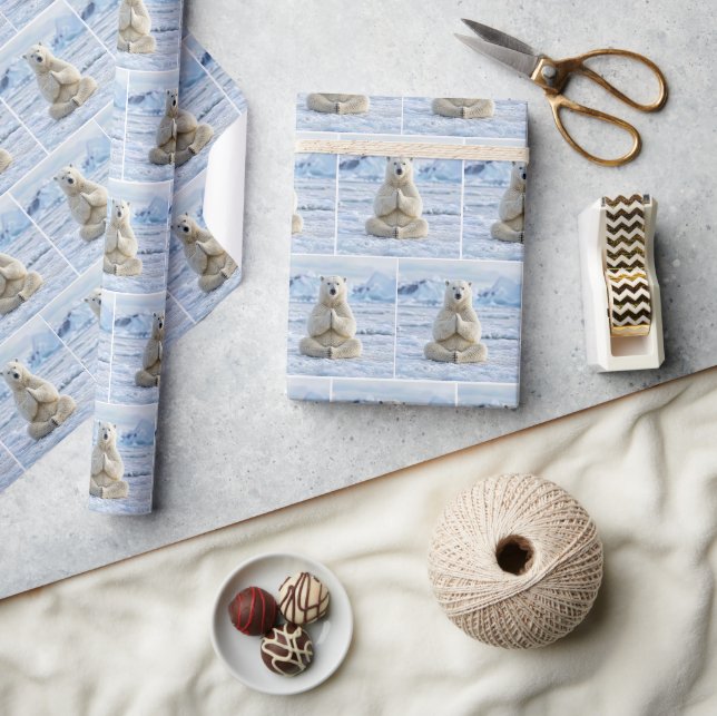Polar Bear Yoga Pose Wrapping Paper (Crafts)