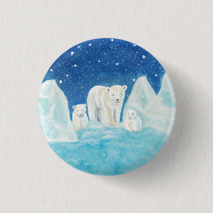 Polar Bears 1 Inch Round Button