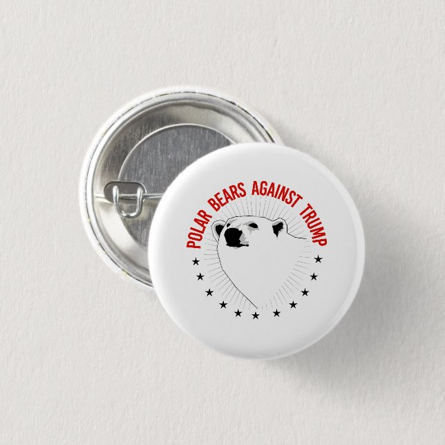 Polar Bears Against Trump 1 Inch Round Button (Front & Back)