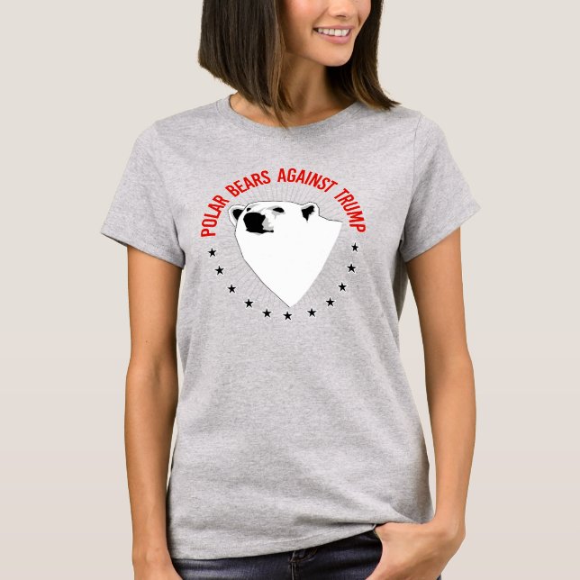 Polar Bears Against Trump T-Shirt (Front)