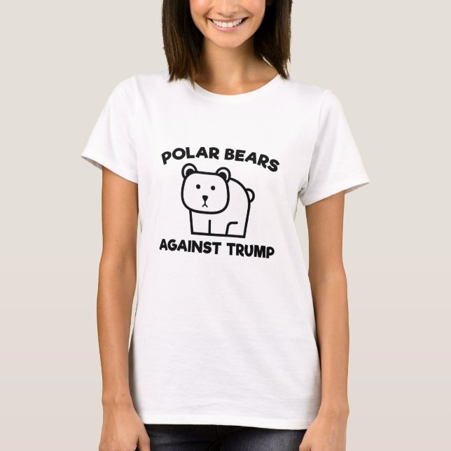 Polar Bears Against Trump T-Shirt (Front)