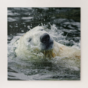 Polar Bear's Aqua Aura Jigsaw Puzzle