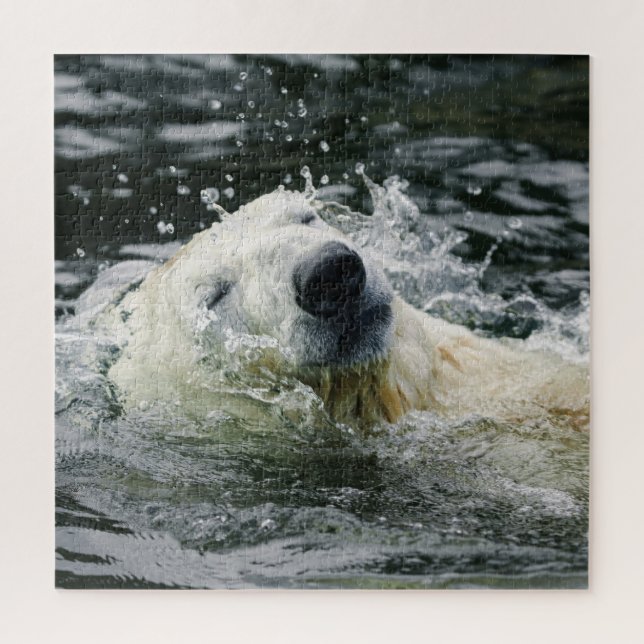 Polar Bear's Aqua Aura Jigsaw Puzzle (Vertical)