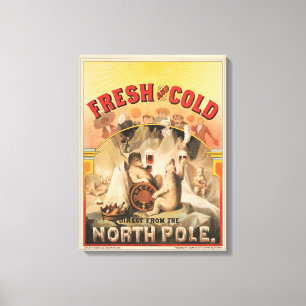 Polar Bears Are Enjoying Mugs Of Lager Beer Canvas Print