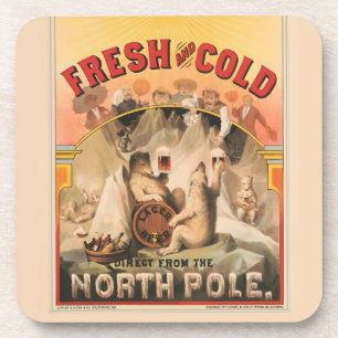 Polar Bears Are Enjoying Mugs Of Lager Beer Coaster