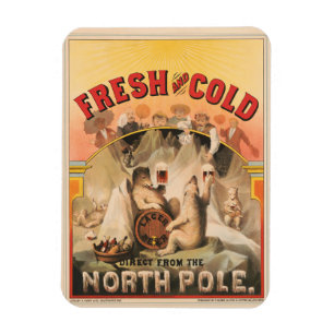 Polar Bears Are Enjoying Mugs Of Lager Beer Magnet