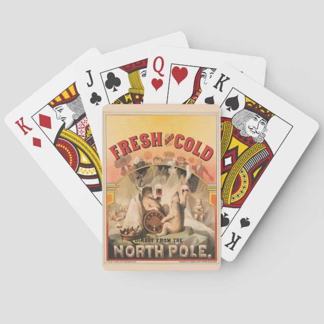 Polar Bears Are Enjoying Mugs Of Lager Beer Playing Cards (Back)