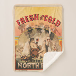 Polar Bears Are Enjoying Mugs Of Lager Beer Sherpa Blanket