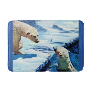 polar bears bath mat