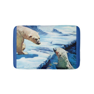 polar bears bath mat