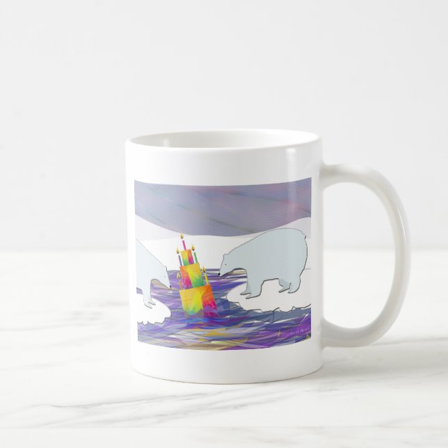 Polar Bears Birthday Cake Coffee Mug (Right)