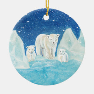 Polar Bears  Ceramic Ornament