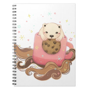Polar Bear's Cookie & Coffee Break Illustration Notebook