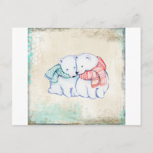 Polar Bears Couple Postcard