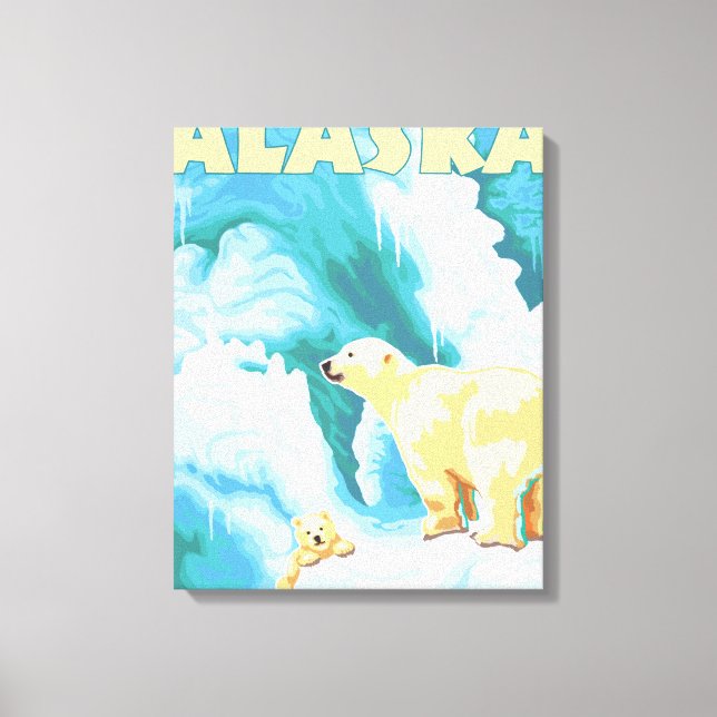 Polar Bears & Cub - Juneau, Alaska Canvas Print (Front)