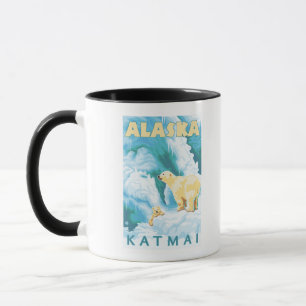 Polar Bears & Cub - Katmai, Alaska Mug