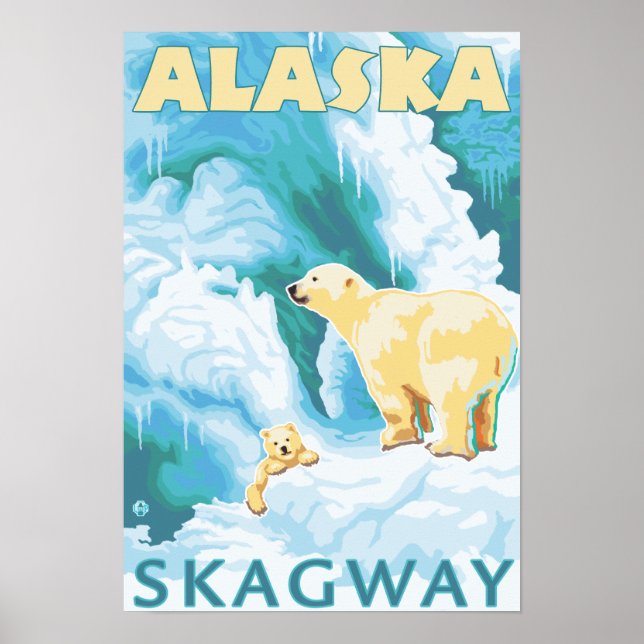Polar Bears & Cub - Skagway, Alaska Poster (Front)