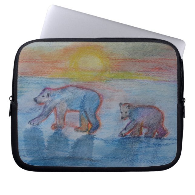 Polar Bears Drawing Electronics Bag (Front)