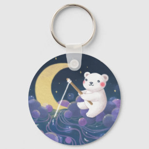 Polar Bear's Dream Fantasy Illustration Keychain