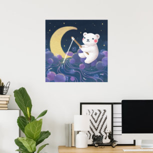 Polar Bear's Dream Fantasy Illustration Poster