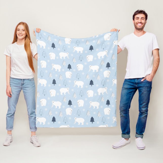 Polar Bears Fleece Blanket (In Situ)