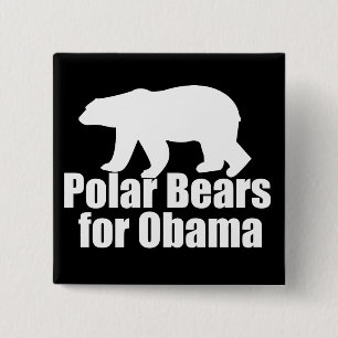 Polar Bears for Obama 2 Inch Square Button