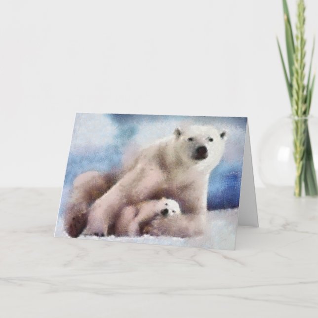 Polar Bears Holiday Card (Front)