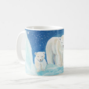 Polar Bears Illustration  Coffee Mug