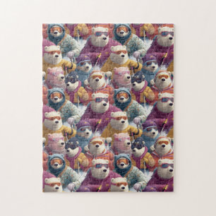 Polar Bears In Designer Ski Wear Jigsaw Puzzle