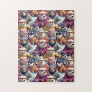 Polar Bears In Designer Ski Wear Jigsaw Puzzle