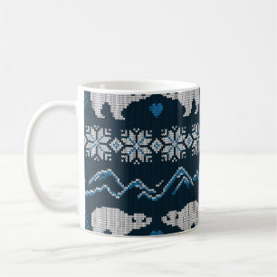 Polar Bears Knitted Winter Pattern Coffee Mug
